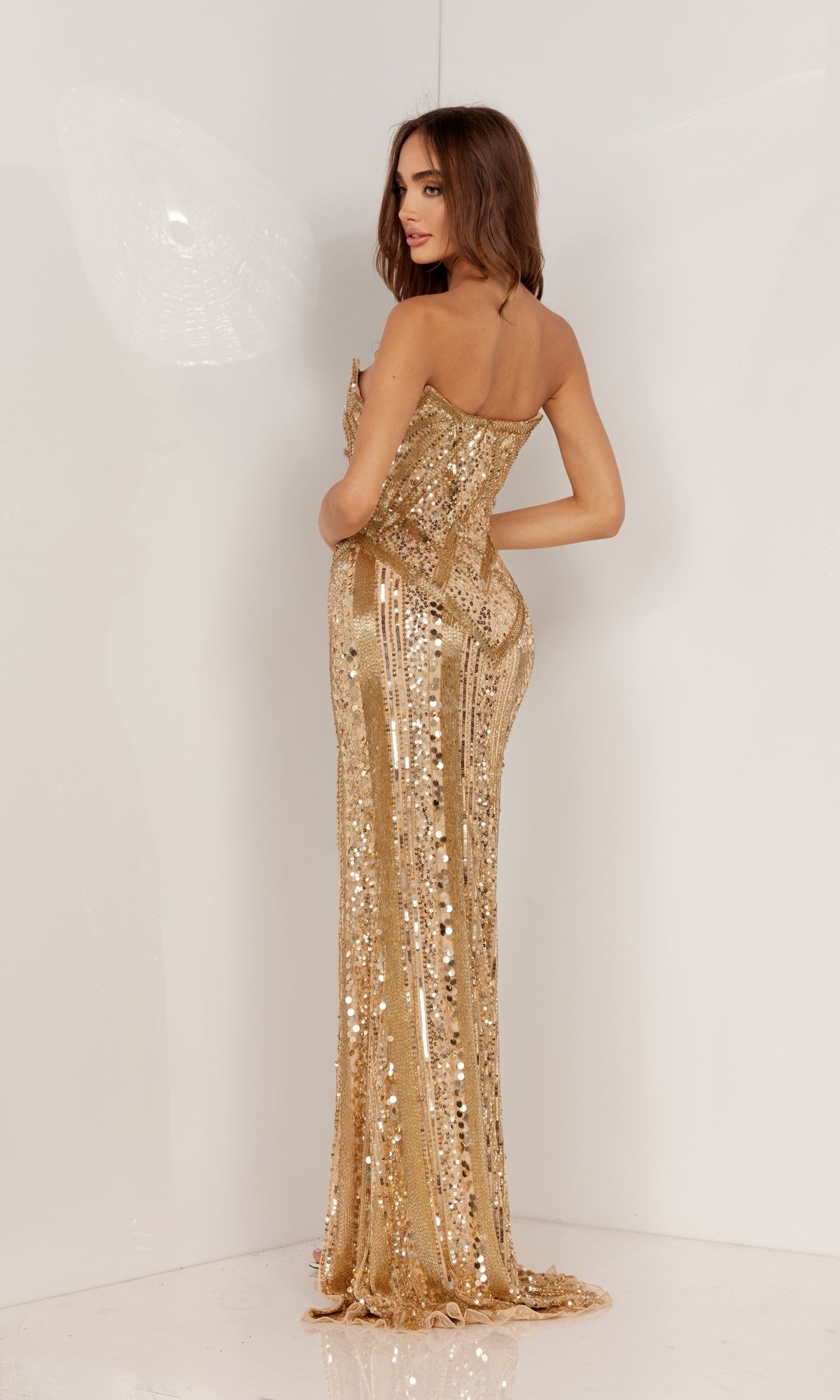 Strapless Beaded Long Formal Dress 1135