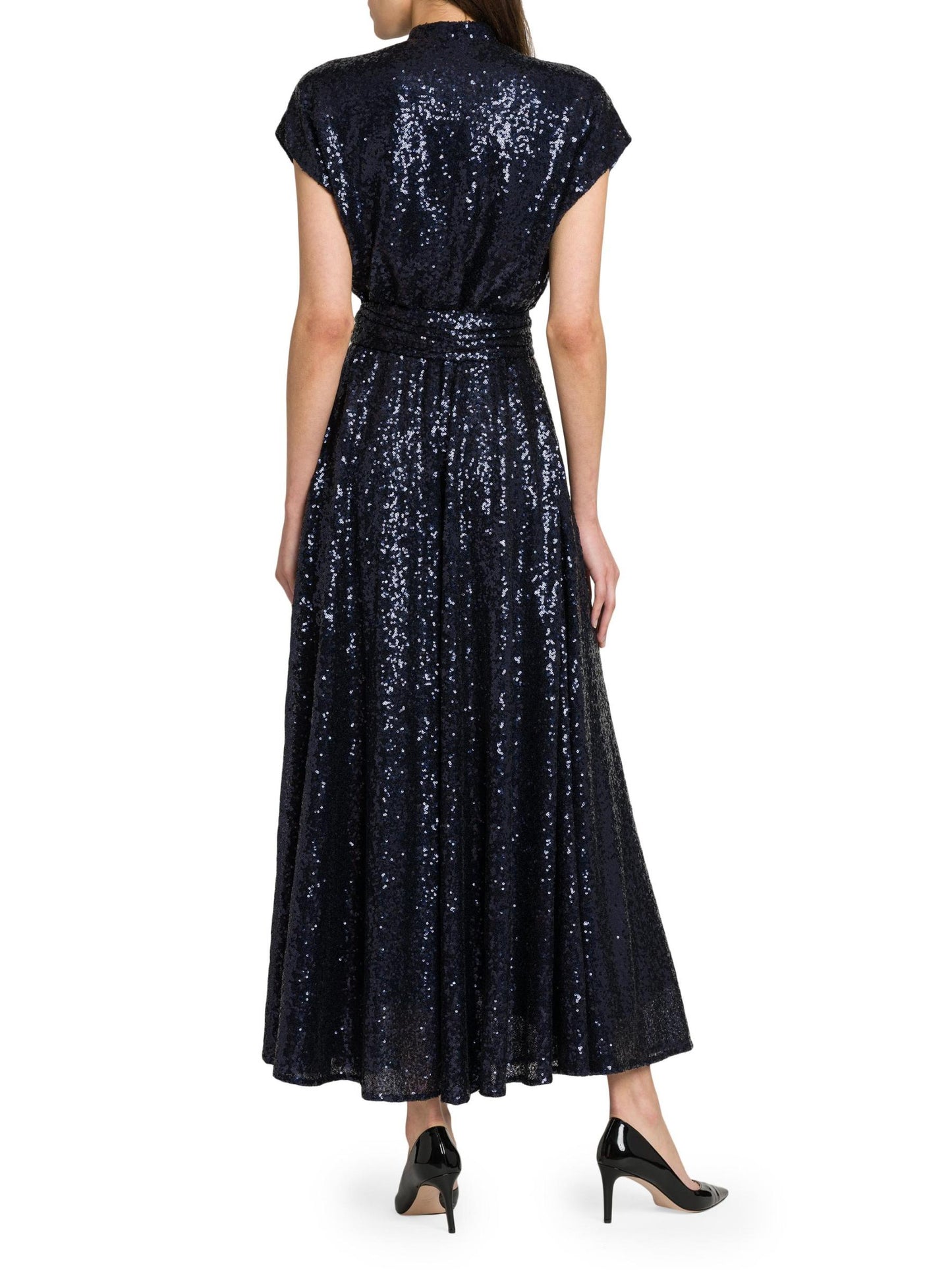 Keyhole Sequin Midi-Dress