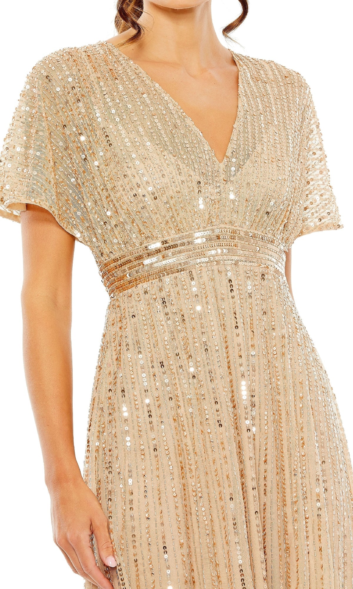 Short Sequin Wedding-Guest Dress: Mac Duggal 14007