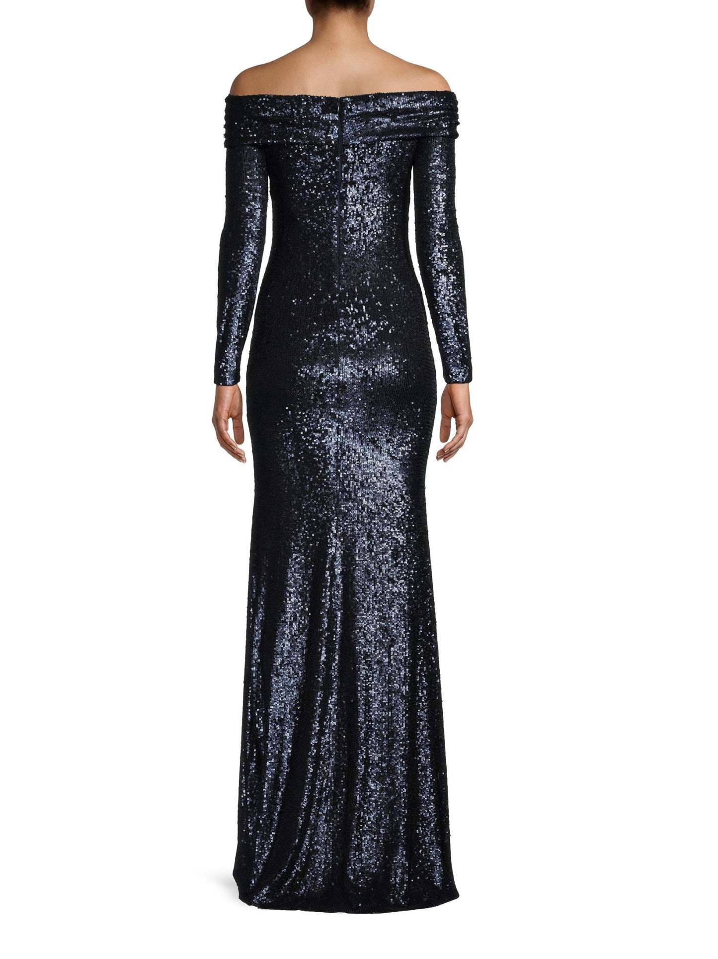 Social Signature Off-The-Shoulder Sequin Gown