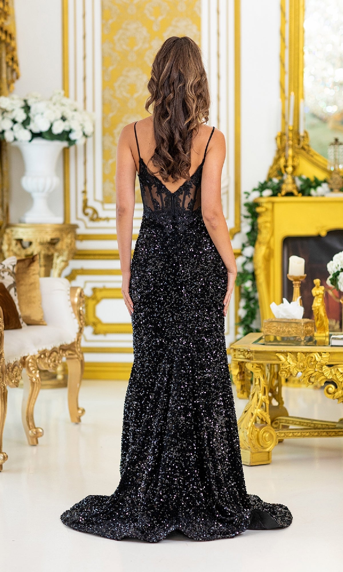 Long Black Sequin Prom Dress: Dancing Queen 4511