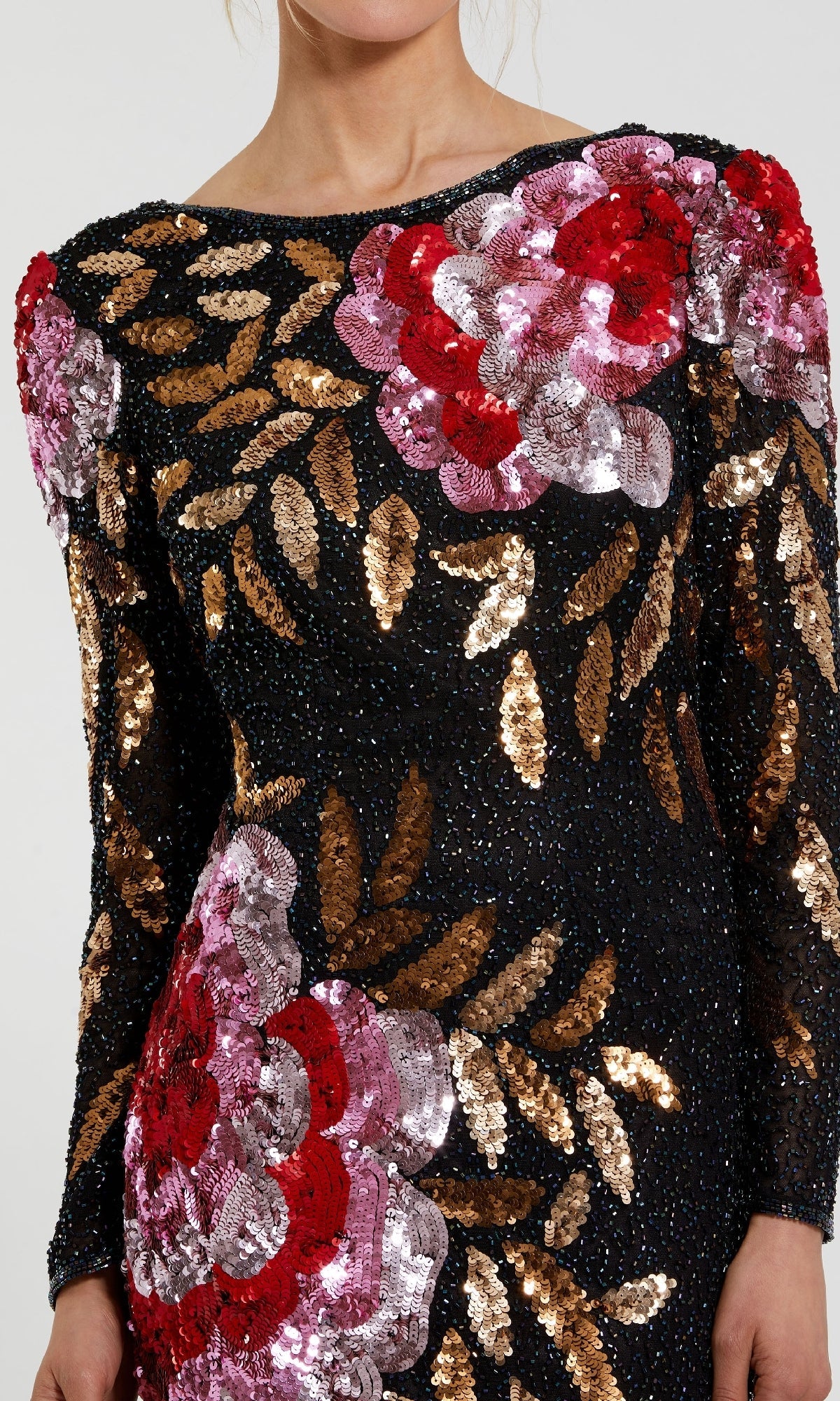 Long Sleeve Sequin Formal Gown: Mac Duggal 4566