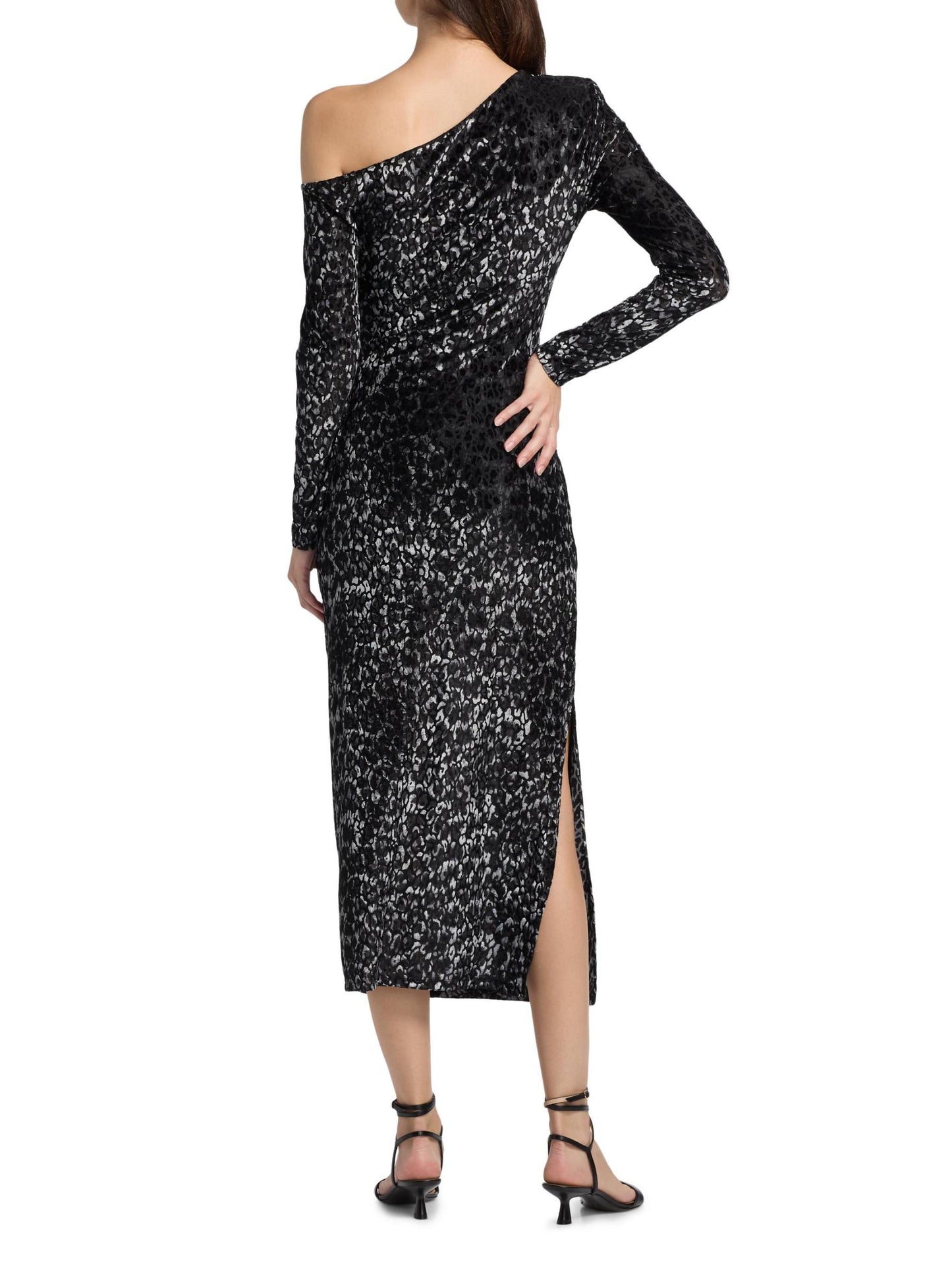 Anastasia Leopard Devoré Velvet Midi-Dress