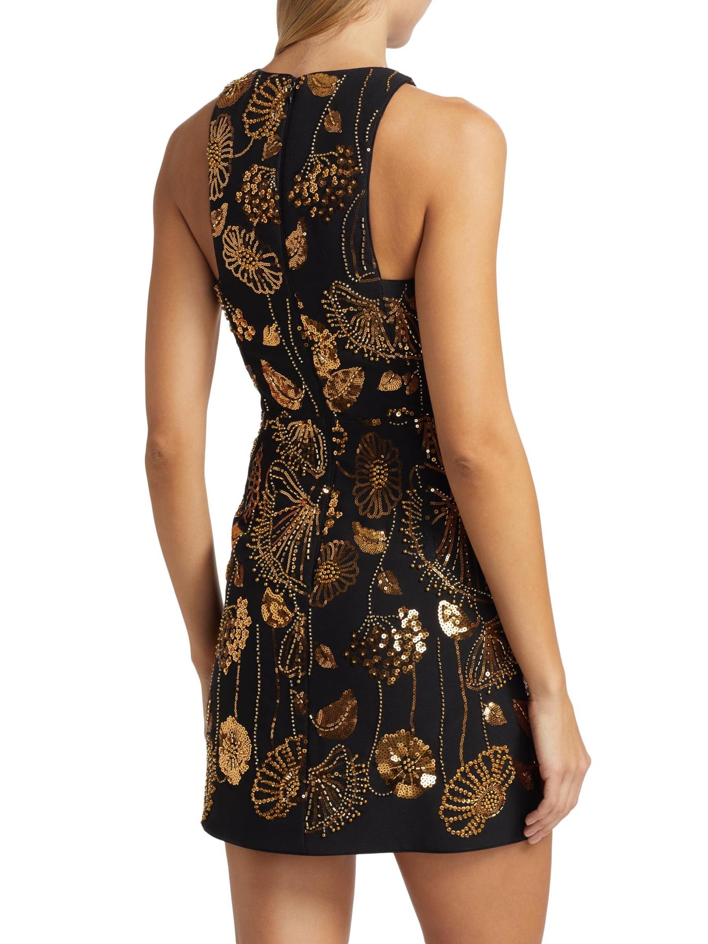 Isabele Floral Field Sequin-Embellished Sleeveless Minidress