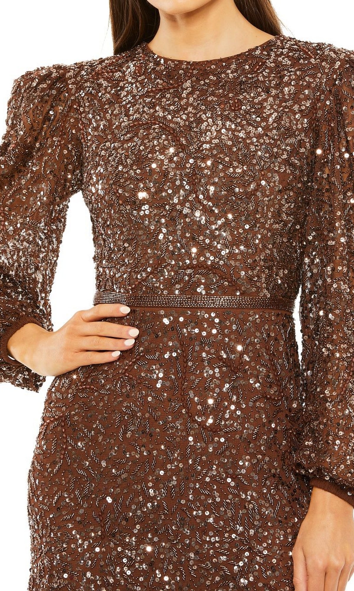 Modest Long Beaded Formal Dress: Mac Duggal 93902