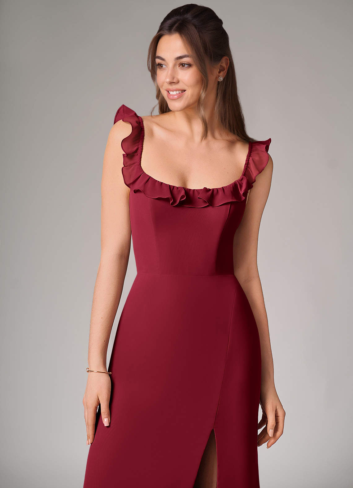 burgundy convertible dress Mermaid Side Slit Chiffon – Shiningirl Size:EU 41 | US 10 gothic black wedding veils out moments Bella's Birthday Dress from