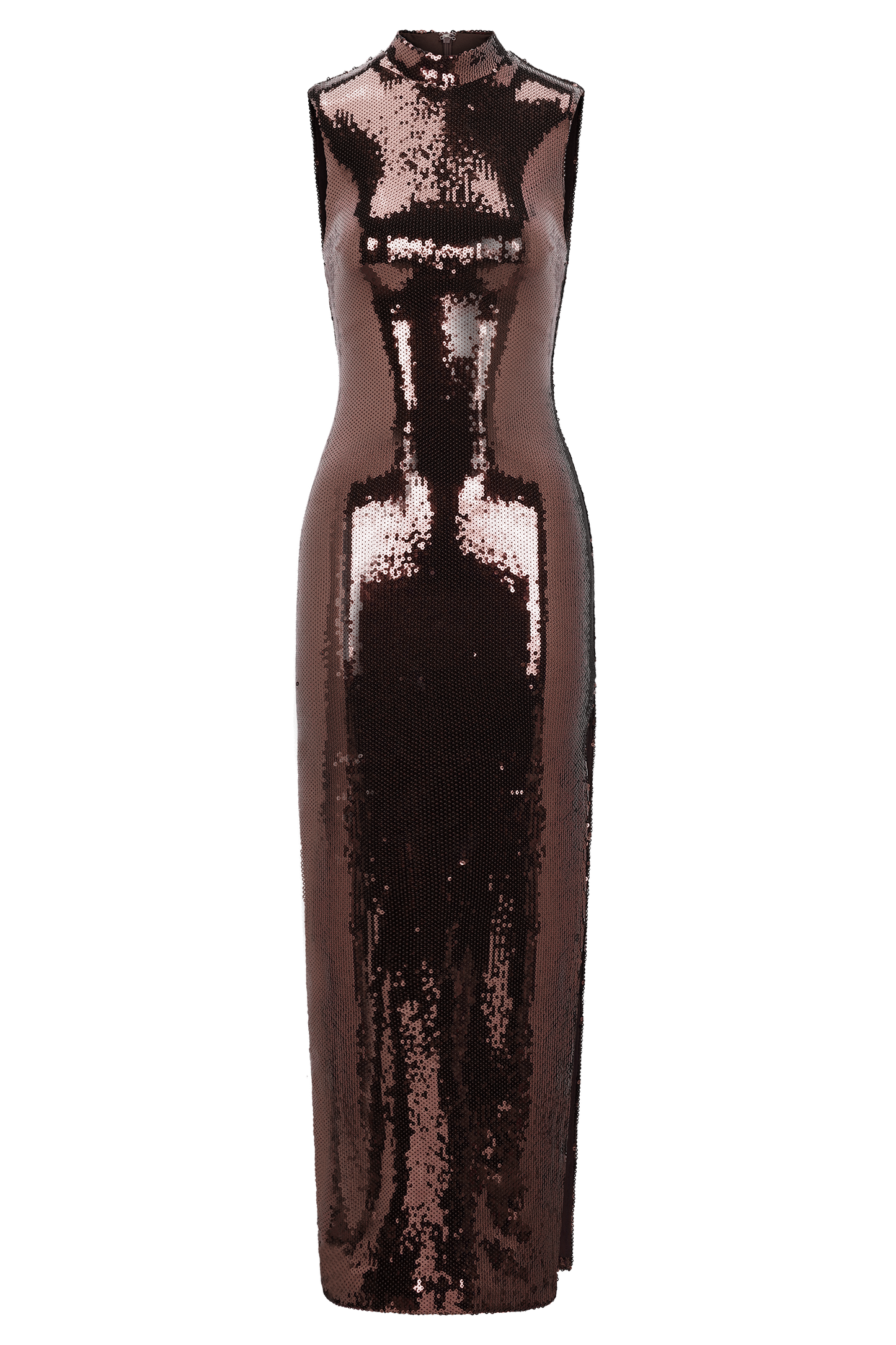 Veronica Sequin Midi Dress - Chocolate