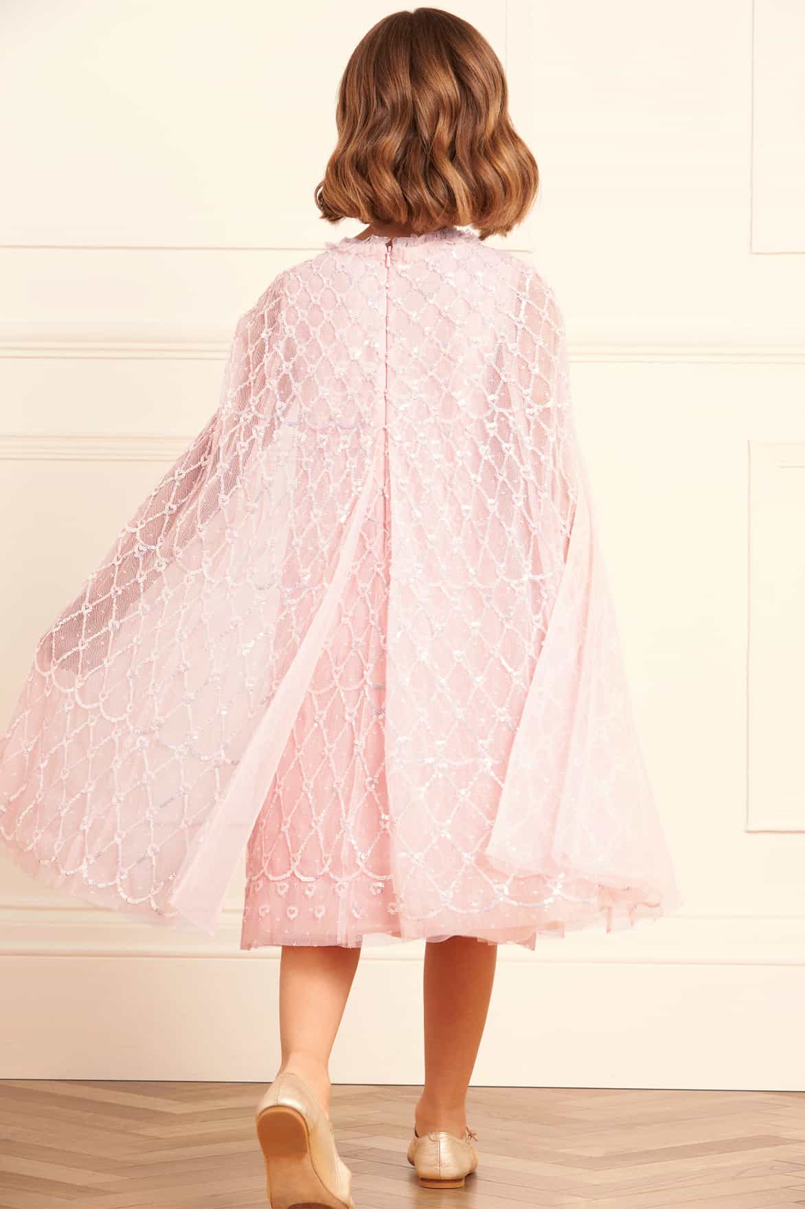 Heart Lattice Cape Kids Dress