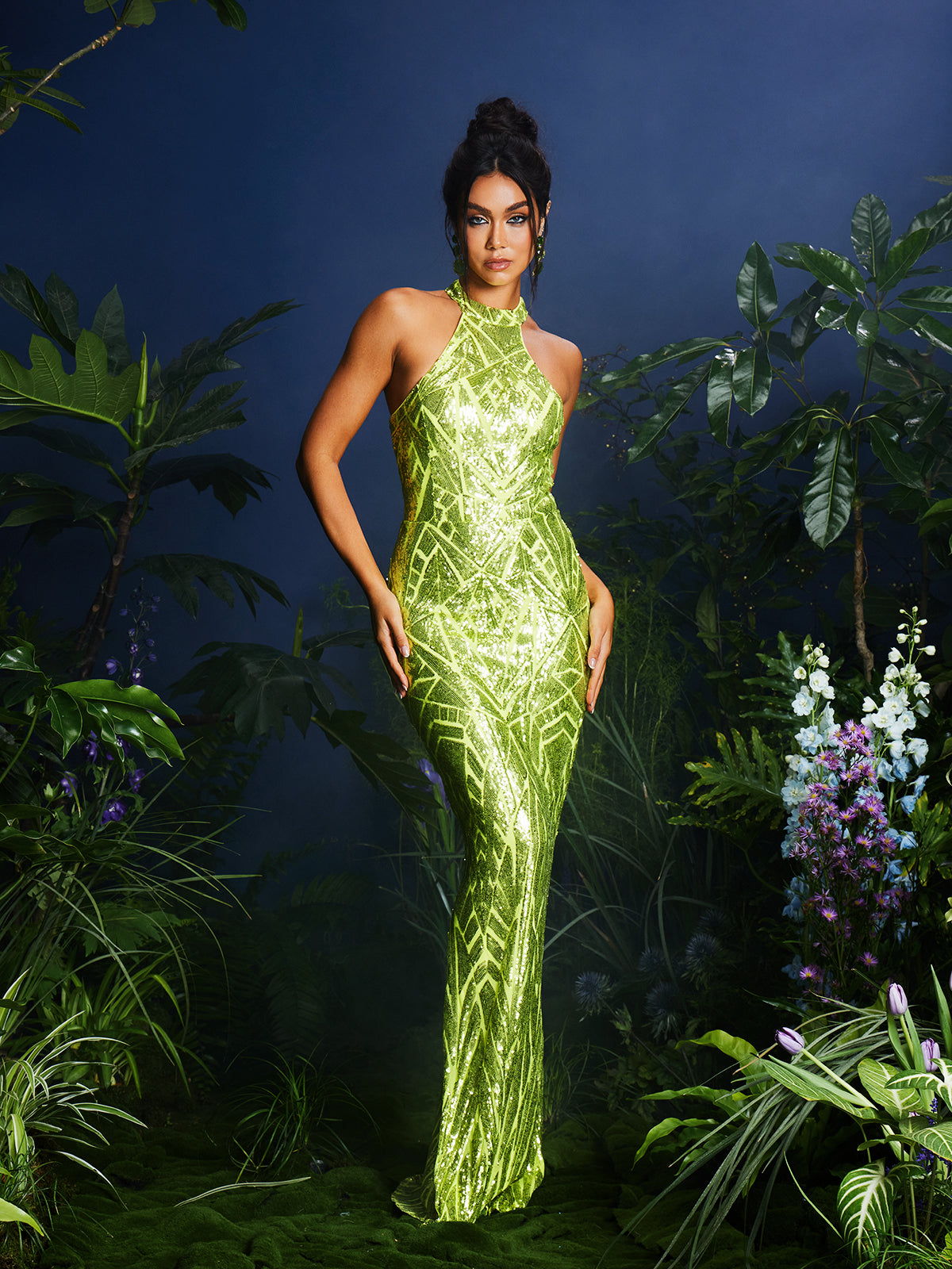 Lajita Halterneck Sequin Maxi Dress