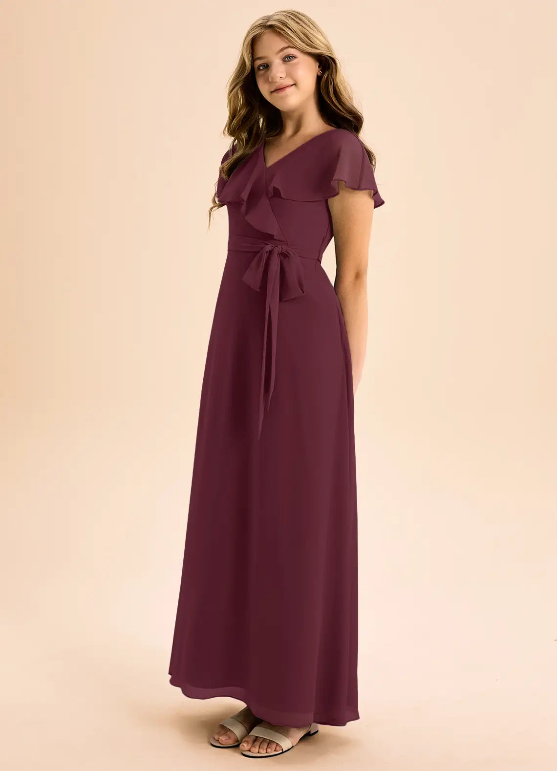 Cabernet A-Line with Pockets Chiffon Dress