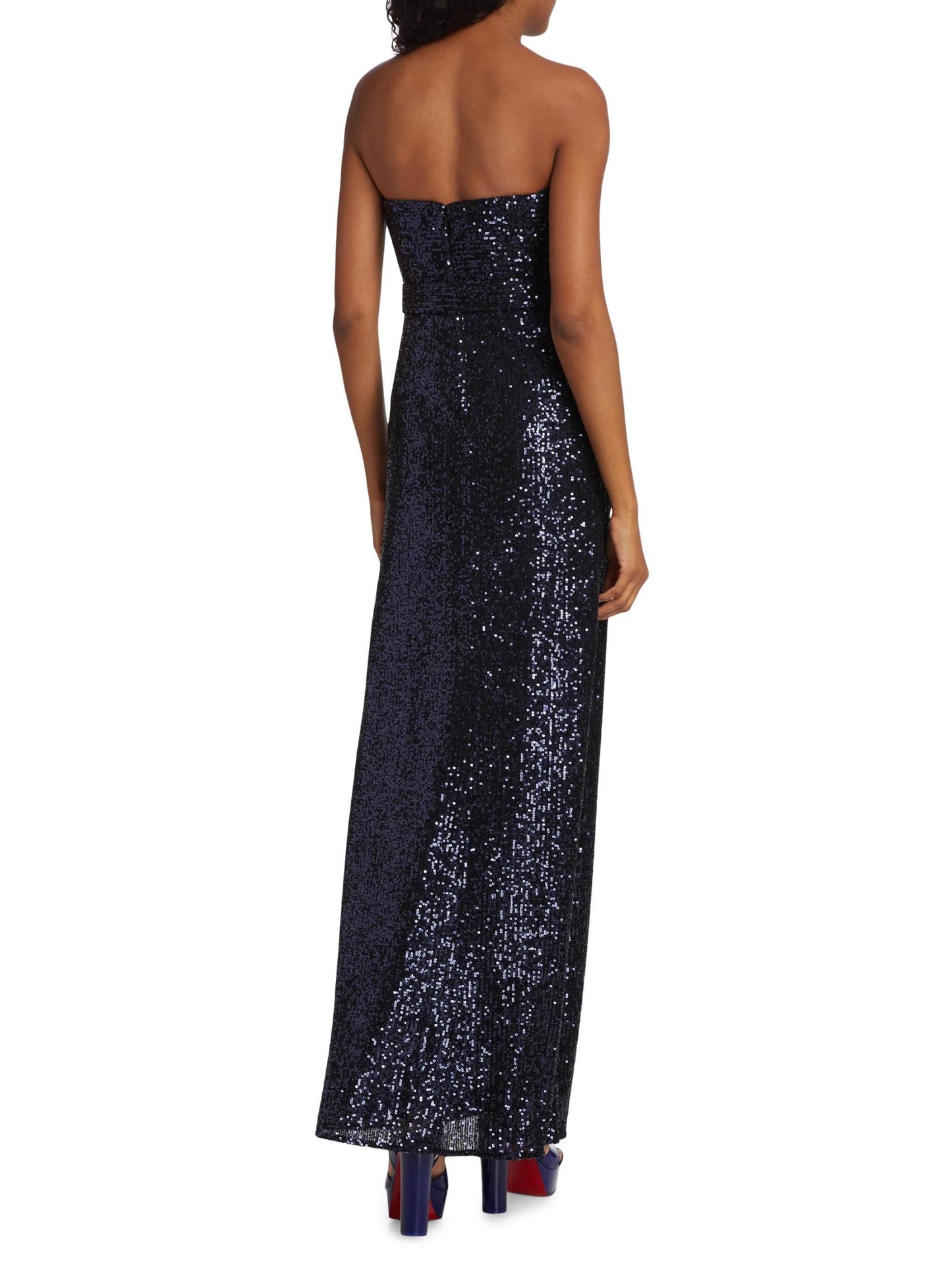 Strapless Sequin Bow Gown