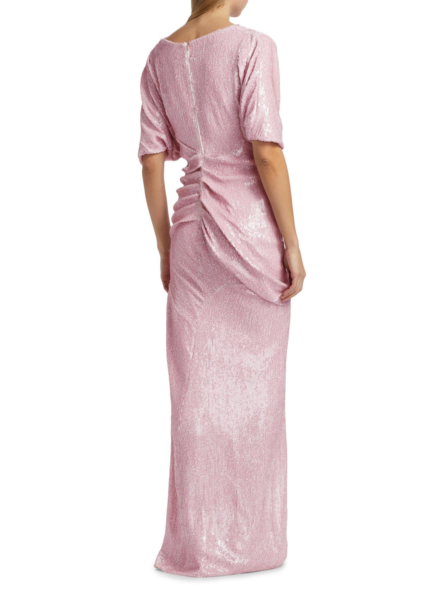 Dare Sequin Draped Gown