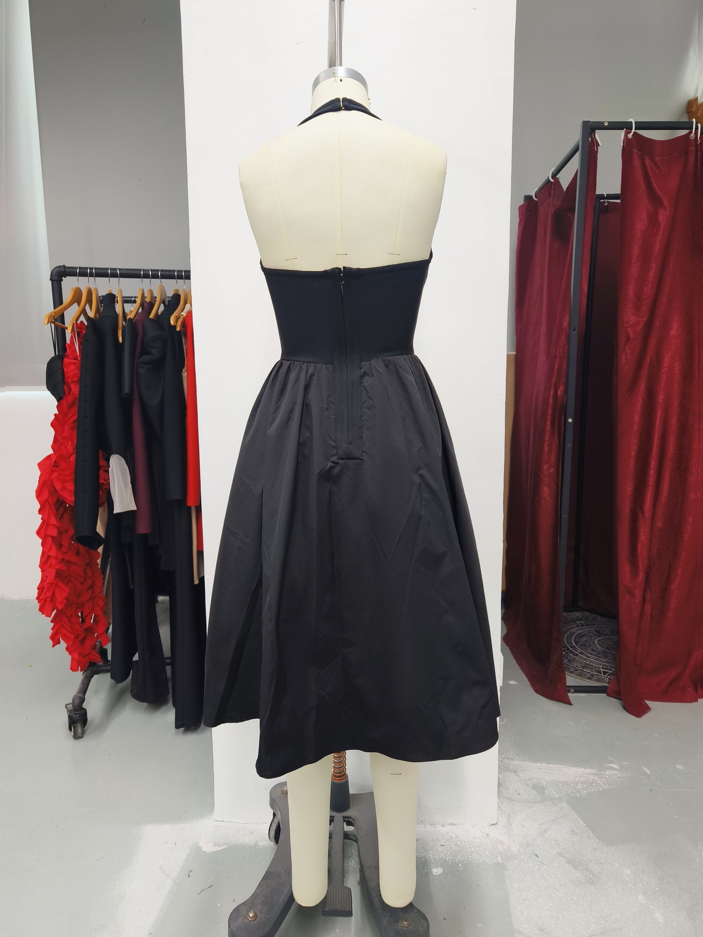 Women's Pearl Bow Puffy Dress, Sweet A-Line Party Dress