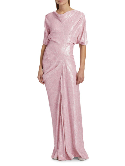 Dare Sequin Draped Gown