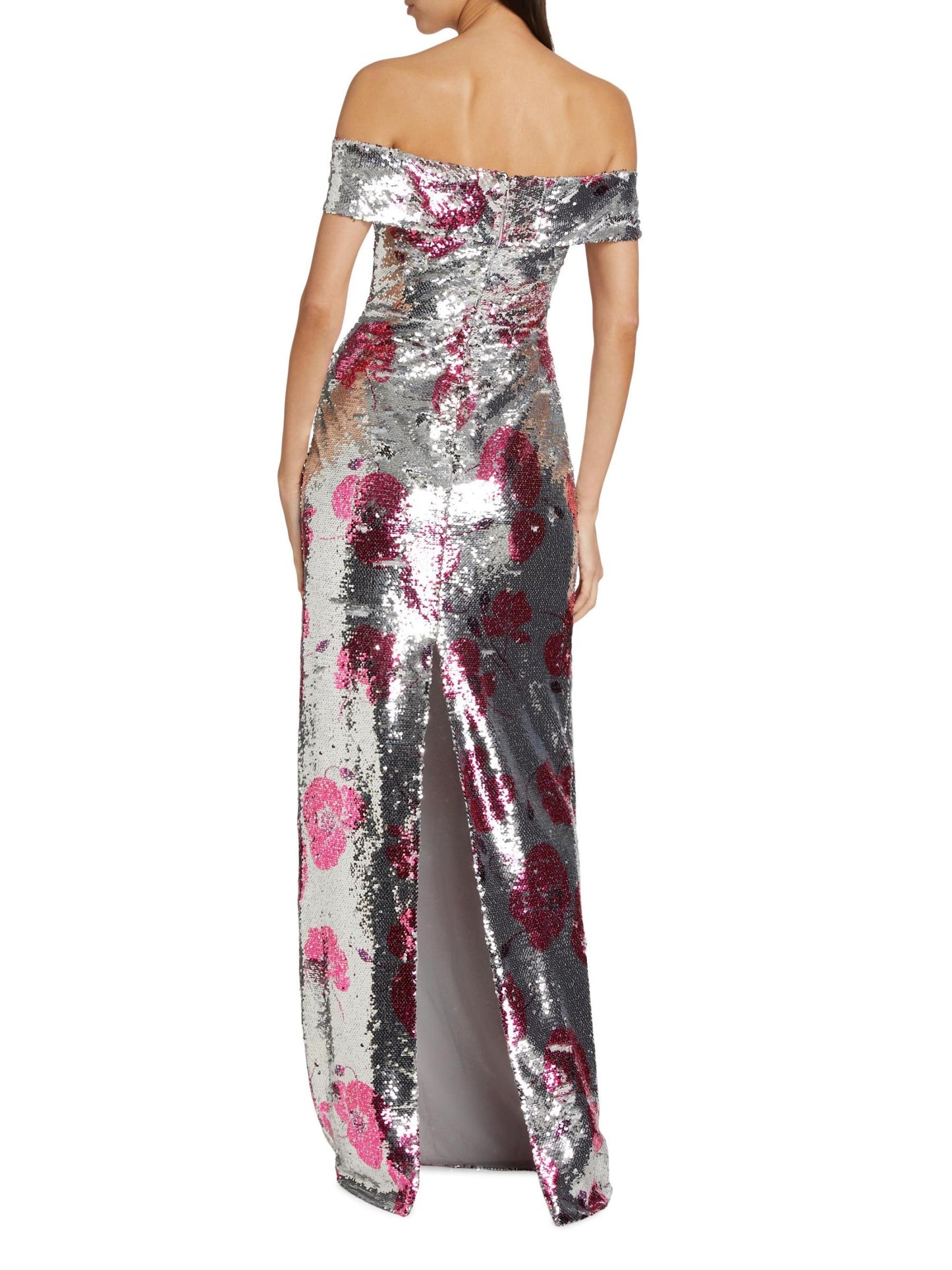 Estelle Sequin Off-The-Shoulder Gown