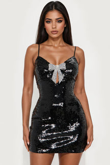 Shimmer And Shine Sequin Mini Dress - Black
