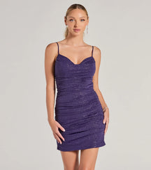 Elsa Glitter V-Neck Party Dress