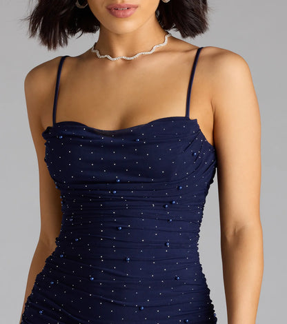 Life Of The Party Rhinestone And Pearl Mini Dress