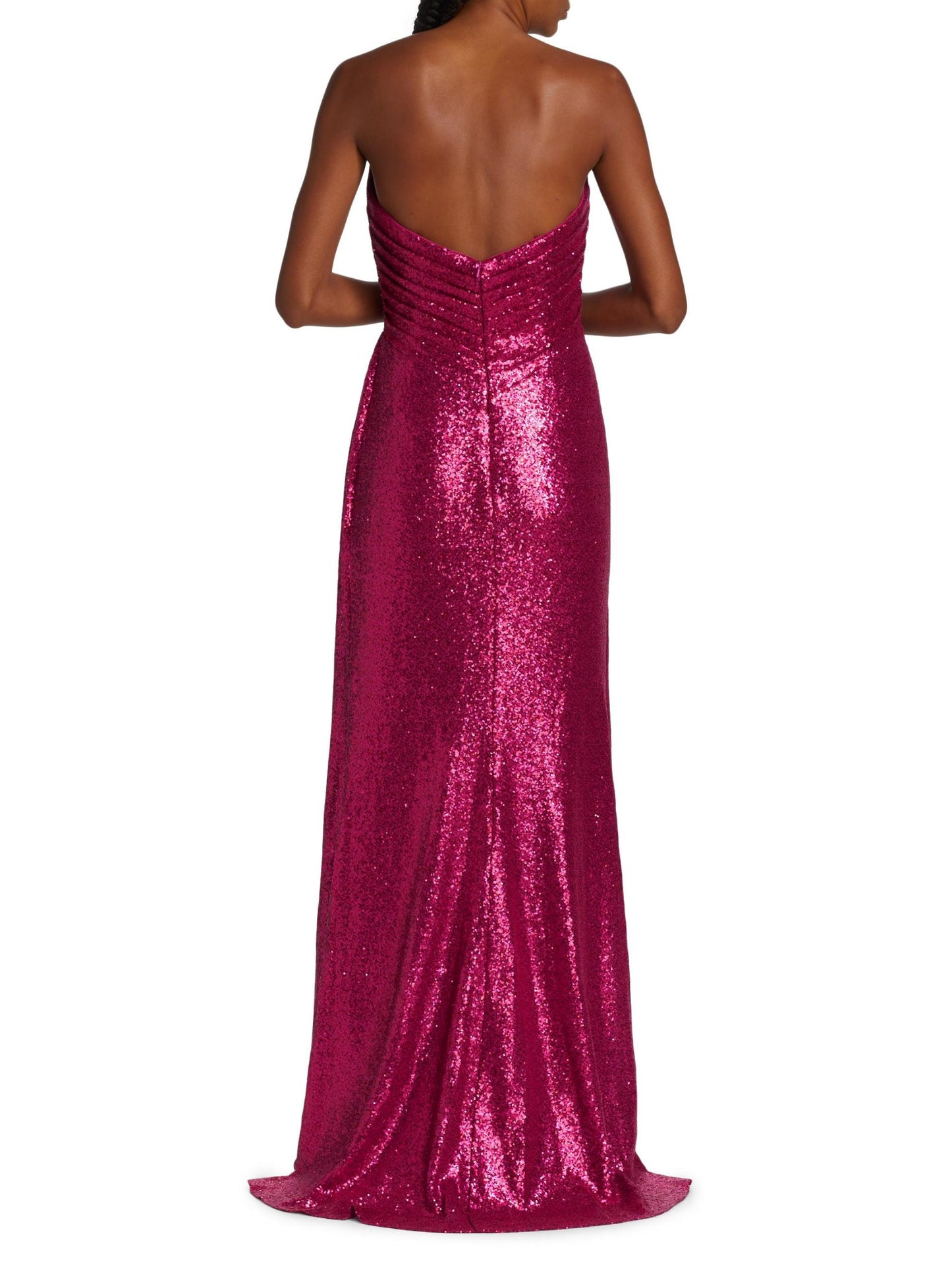 Strapless Sequin Draped Gown