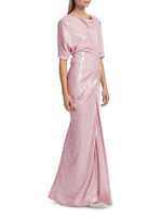 Dare Sequin Draped Gown