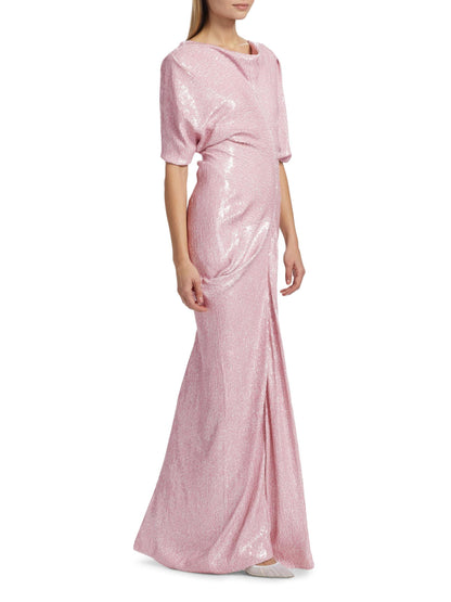 Dare Sequin Draped Gown