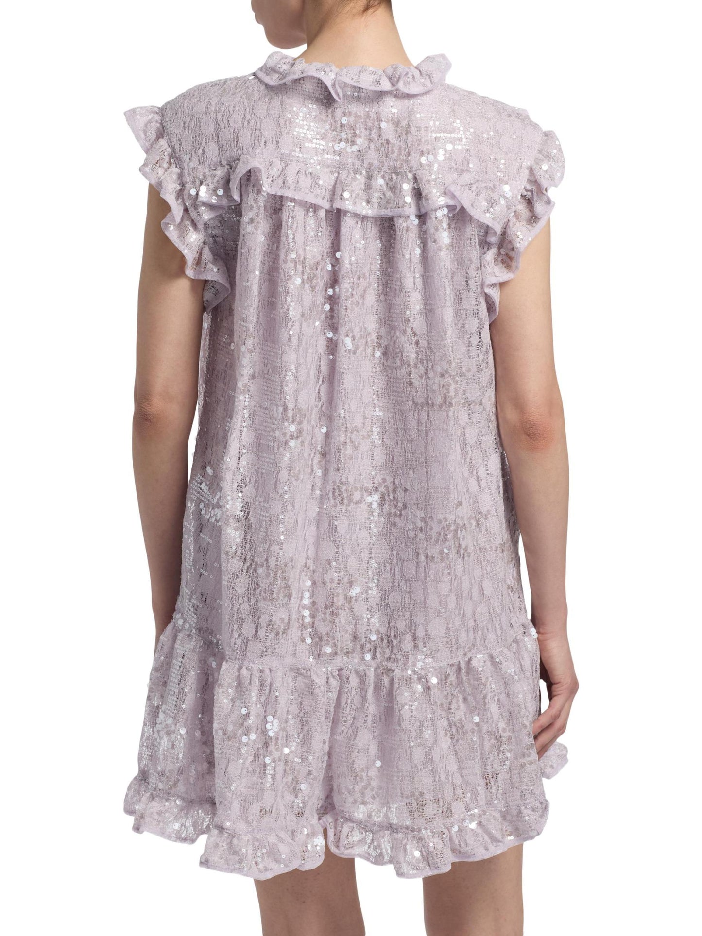 Maya Ruffle-Trimmed Sequined Minidress