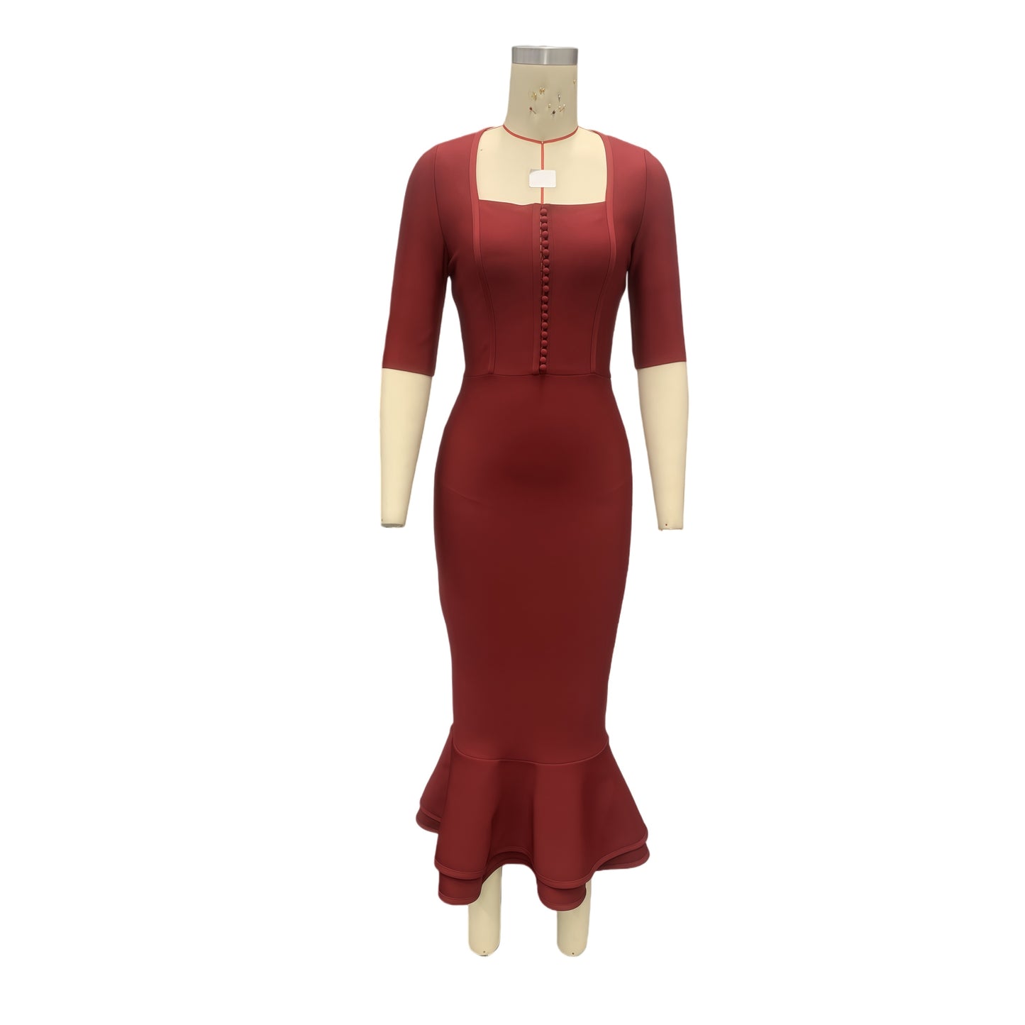 Button-Down Mermaid Bandage Dress