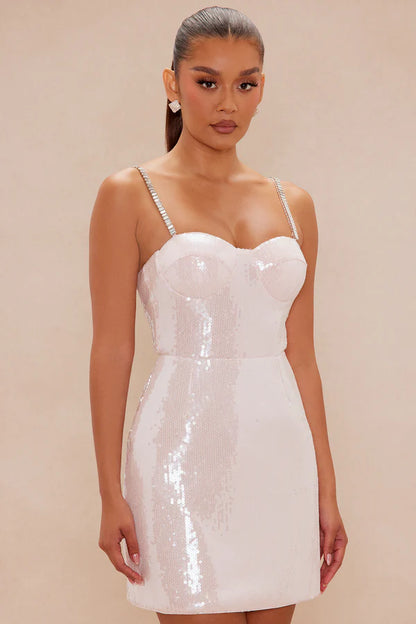 Elodie Sequin Mini Dress - Light Pink