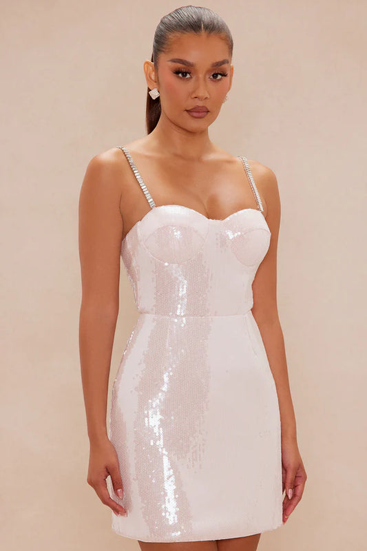 Elodie Sequin Mini Dress - Light Pink