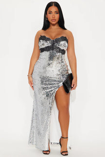 Starshine Sequin Maxi Dress - Silver