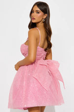 Taylor Tulle Glitter Mini Dress - Light Pink