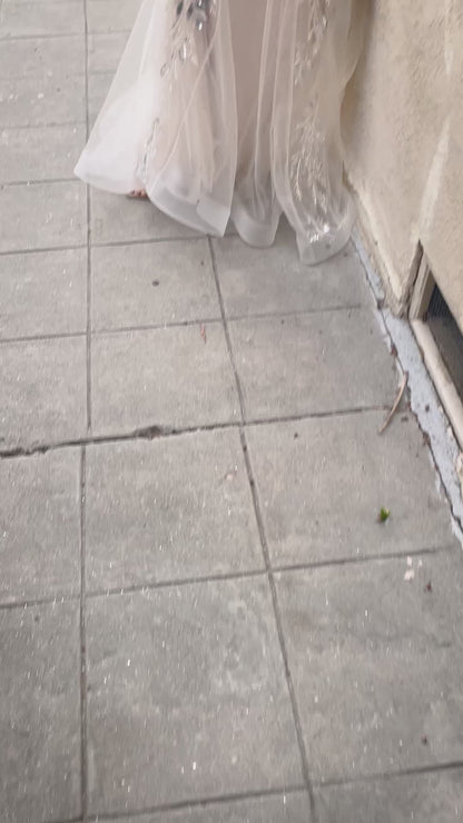 Sequin-Print V-Neck Long Mermaid Prom Dress A1118