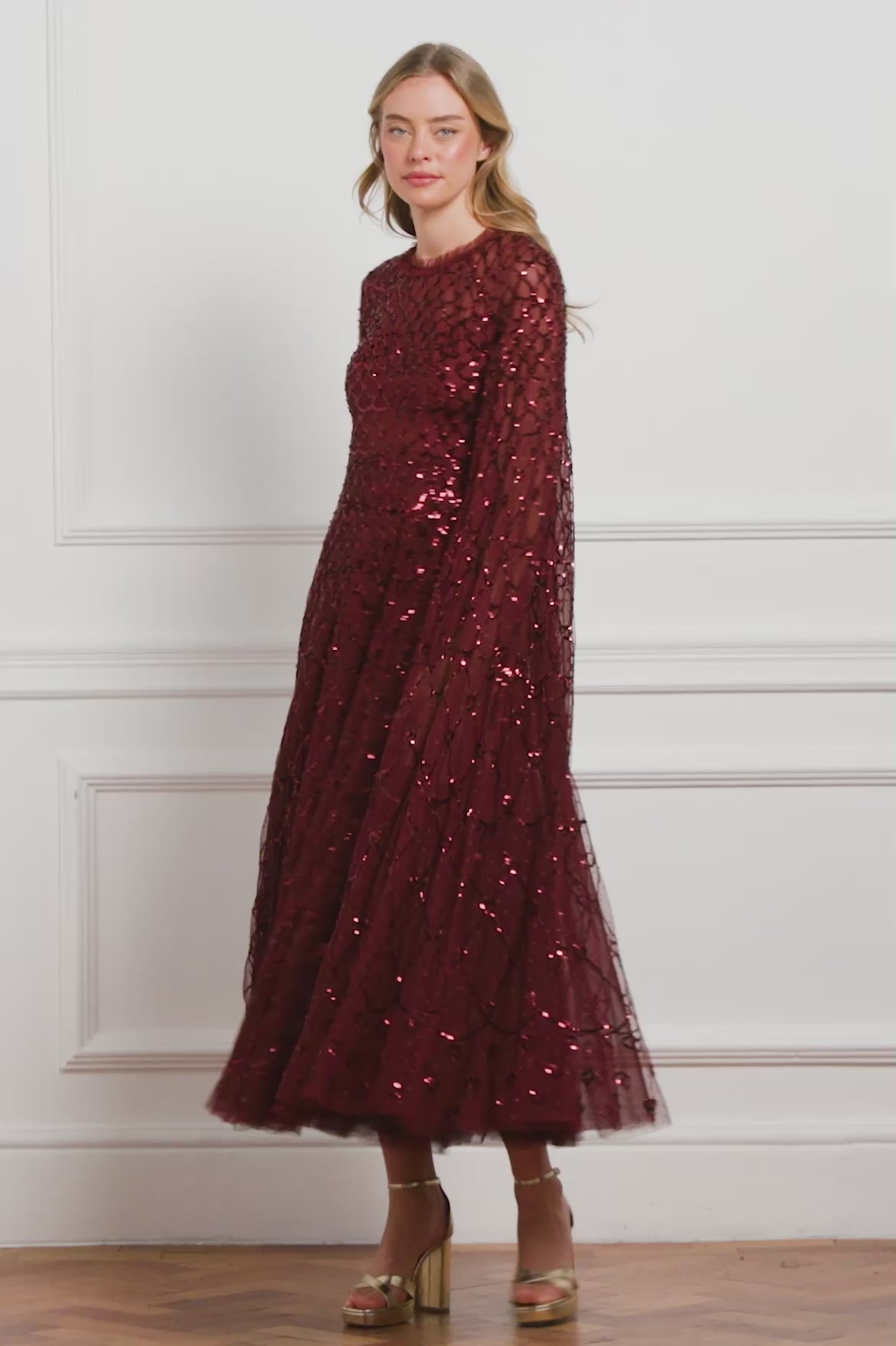 Heart Lattice Ankle Gown