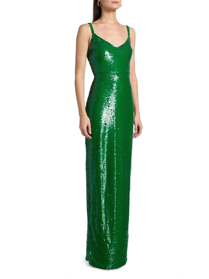 Karma Sequined Sleeveless Maxi Dress