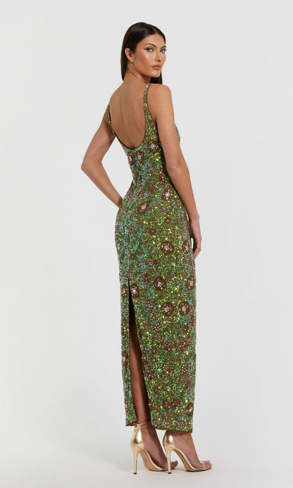 Sequin Formal Dress with Back Slit: Mac Duggal 10755