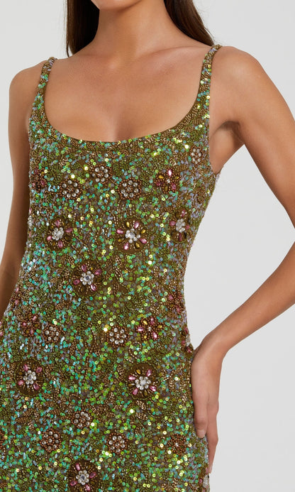 Sequin Formal Dress with Back Slit: Mac Duggal 10755