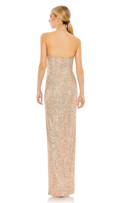 Long Black Sequin Halter Prom Dress 11279