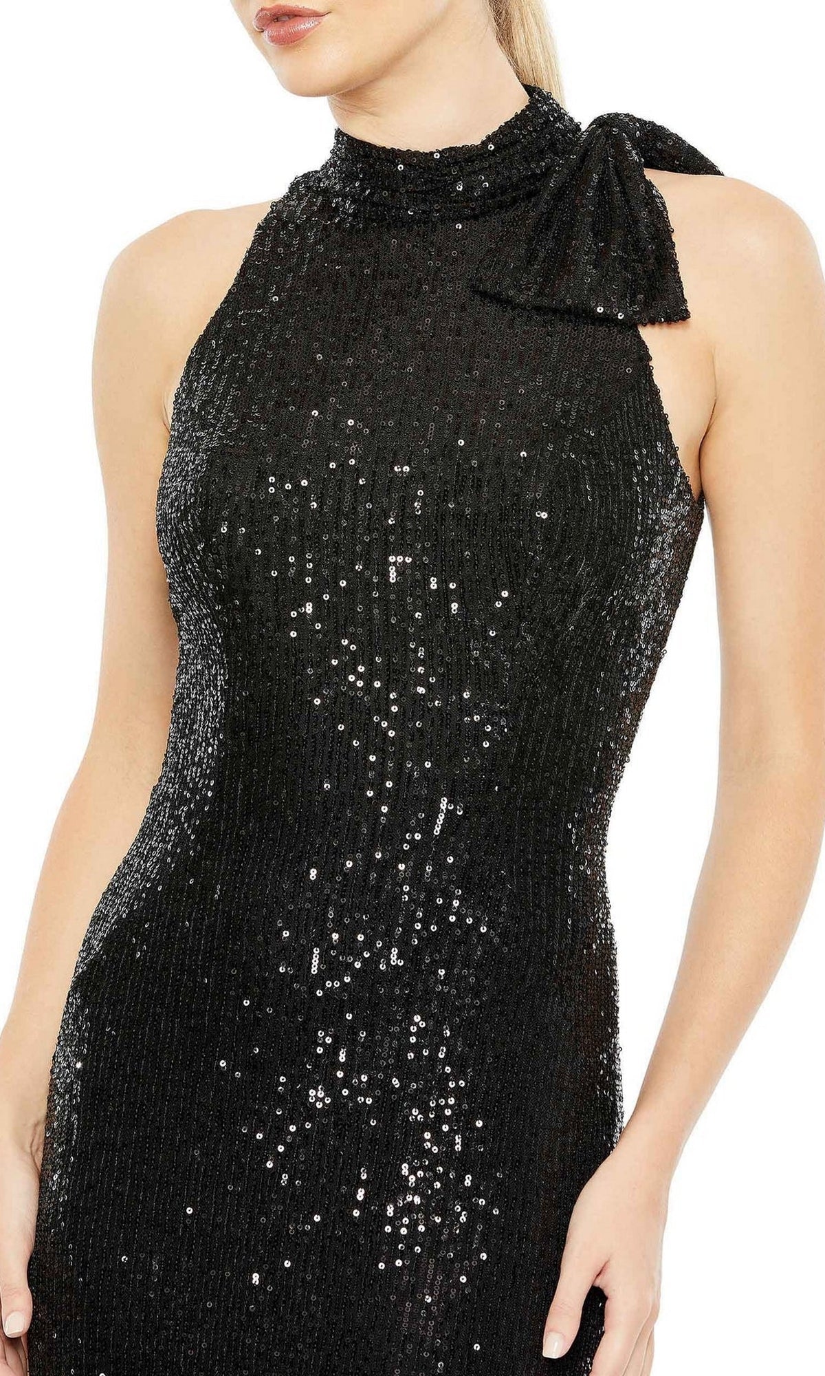 Bow Long Sequin Formal Dress: Mac Duggal 11280