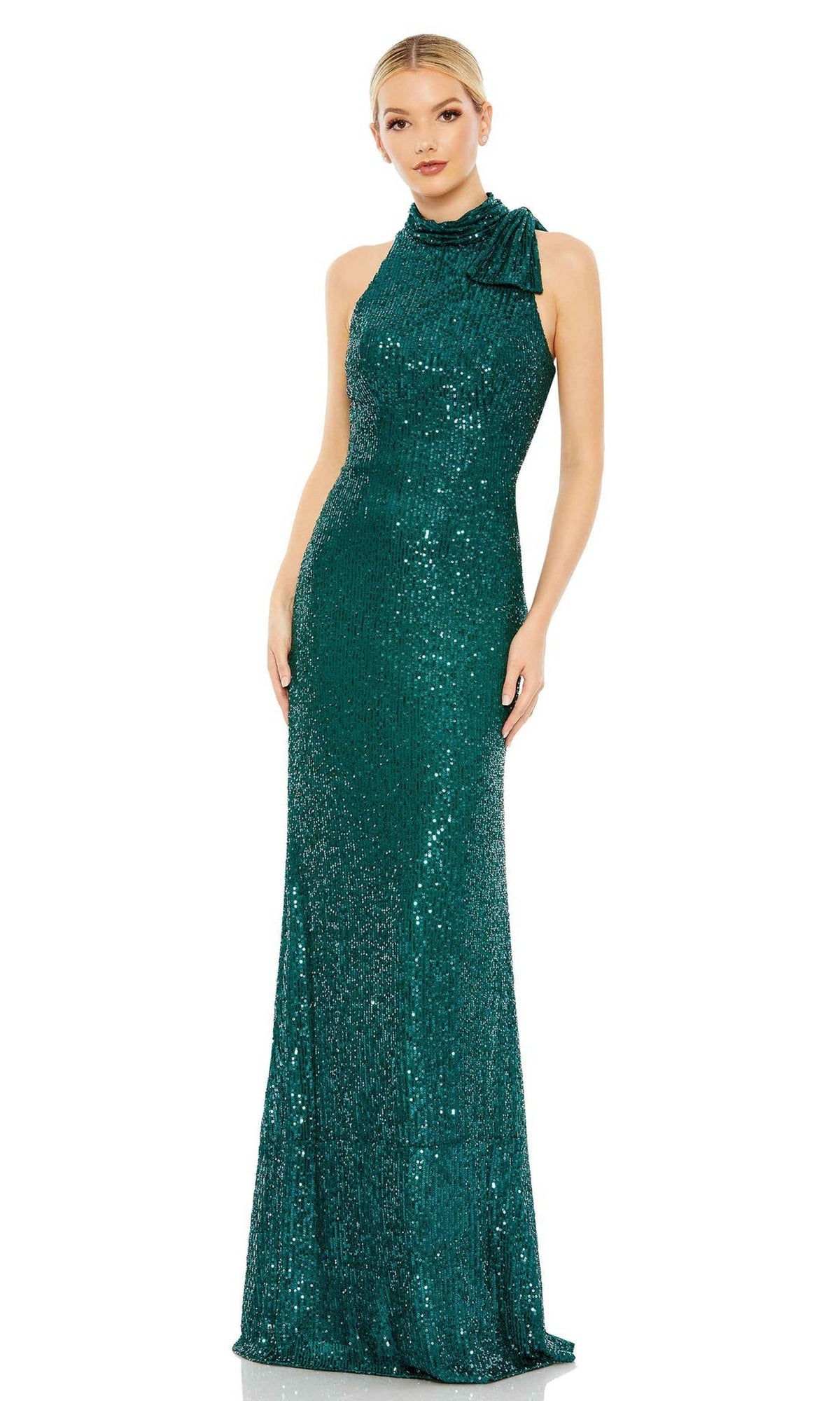 Bow Long Sequin Formal Dress: Mac Duggal 11280