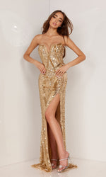 Strapless Beaded Long Formal Dress 1135