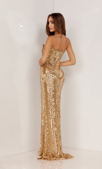 Strapless Beaded Long Formal Dress 1135