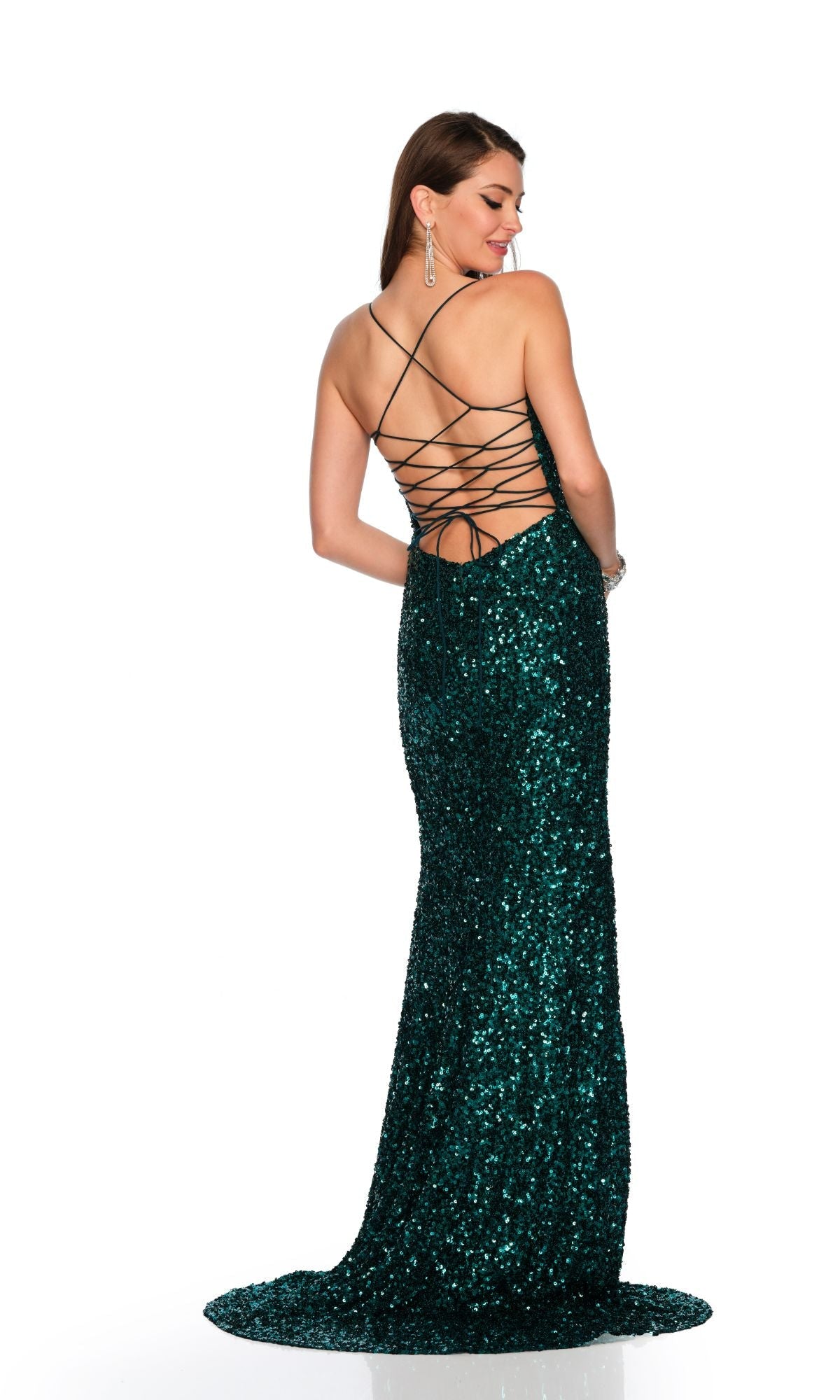 Tight Long Sequin Prom Dress: Dave & Johnny 11471