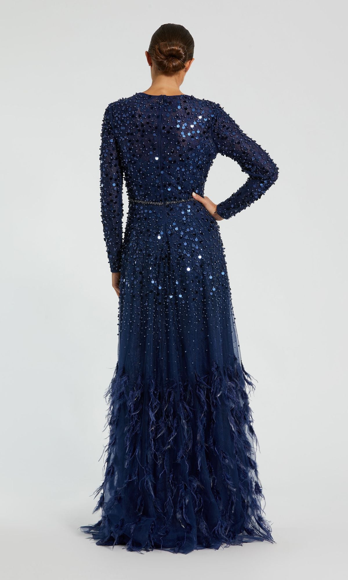 Long Sleeve Sequin Formal Gown: Mac Duggal 11782