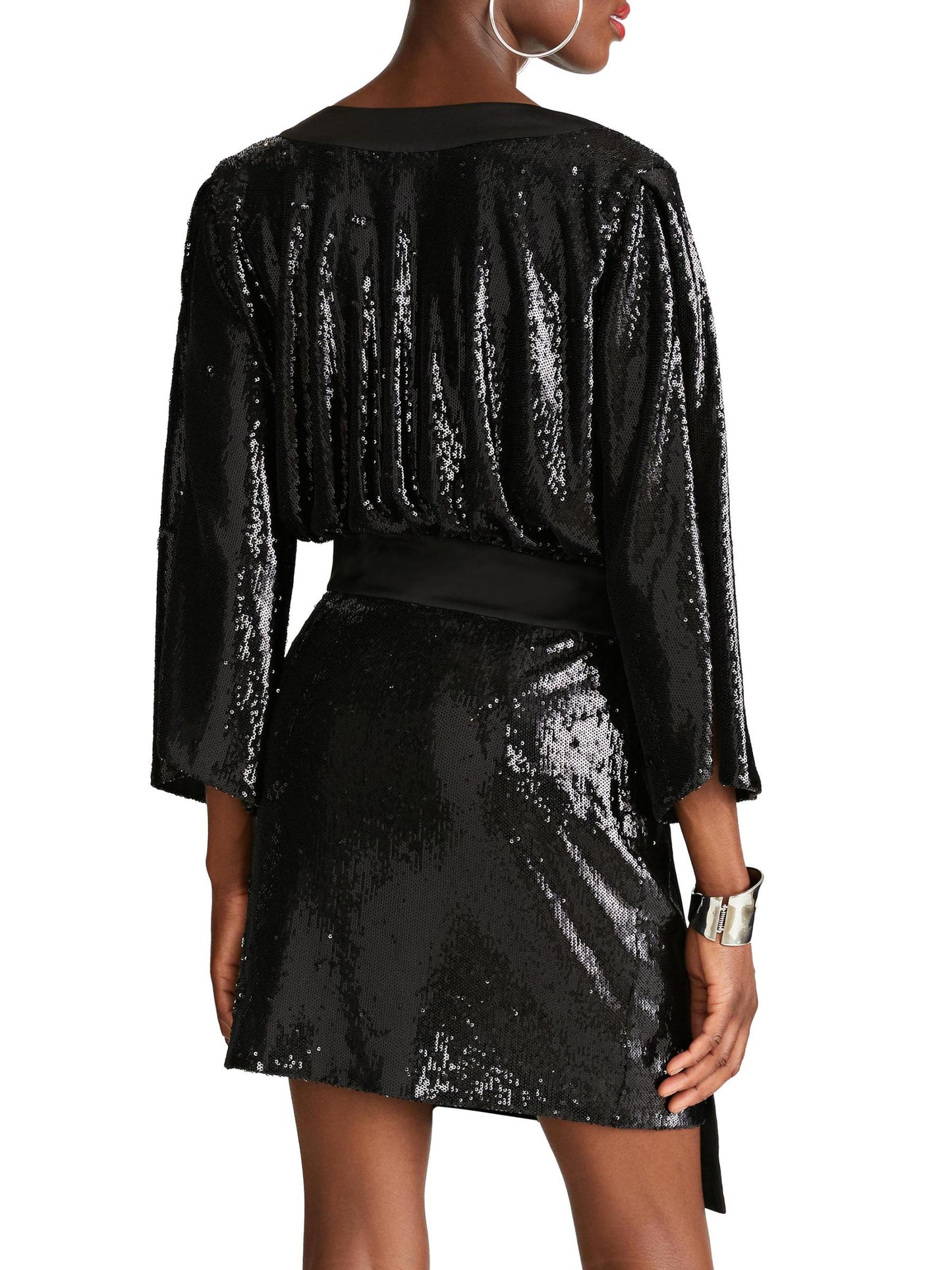 Saga Sequin Wrap Minidress