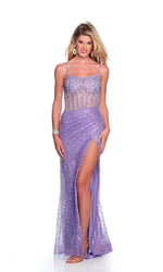 Lilac Sequin Prom Dress: Dave & Johnny 12147