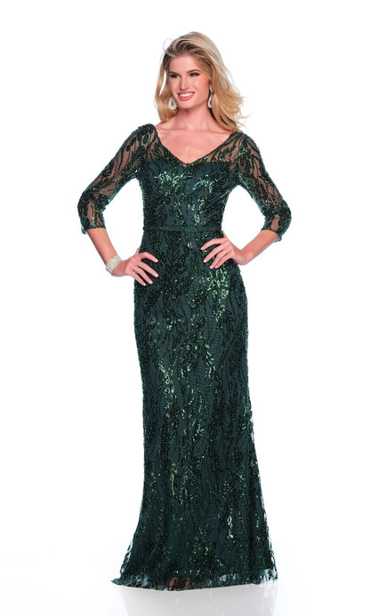 Long Sleeve Formal Dress: Dave & Johnny 12317