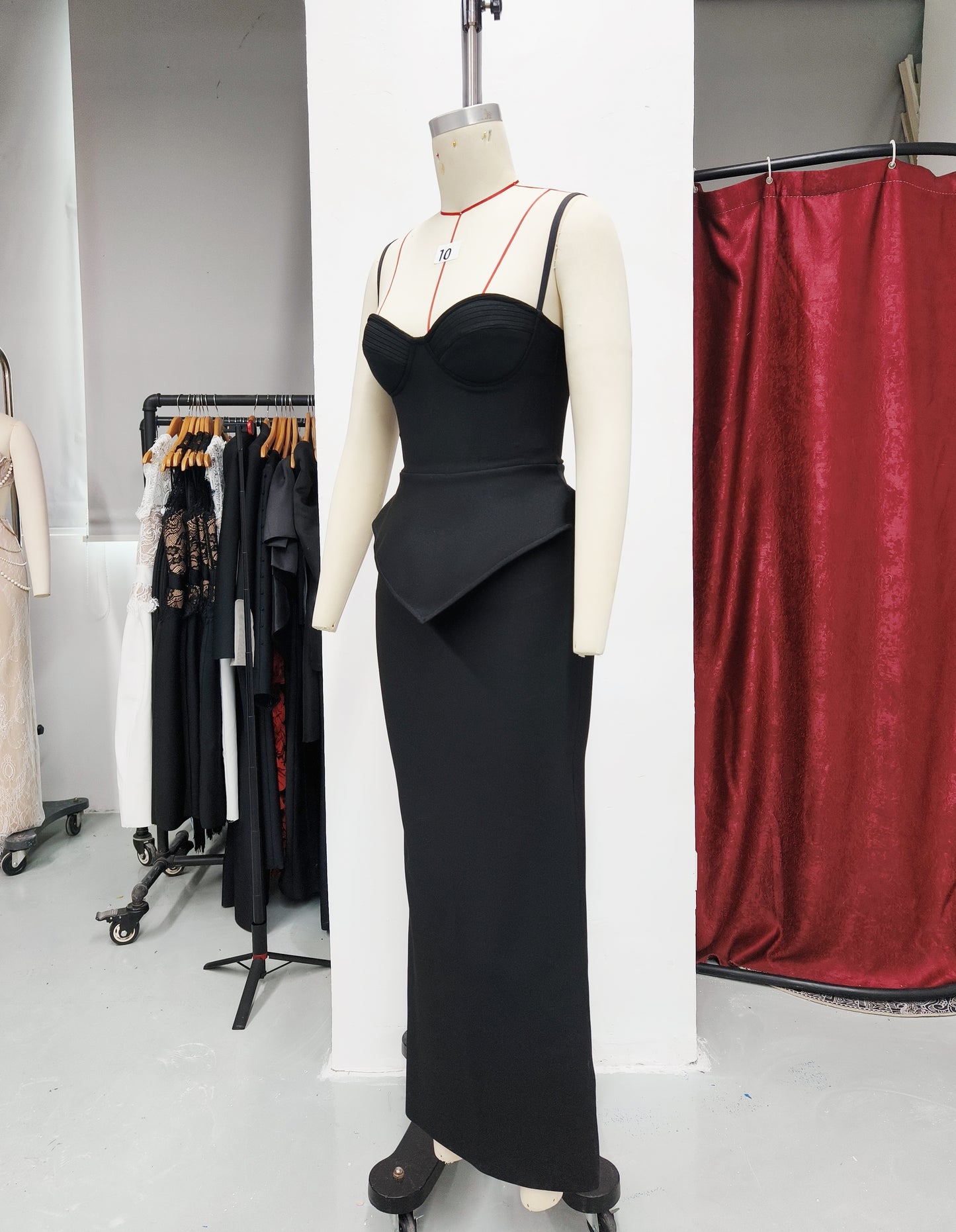 Spaghetti Strap Padded Hem Bandage Dress