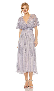 Short Sequin Wedding-Guest Dress: Mac Duggal 14007