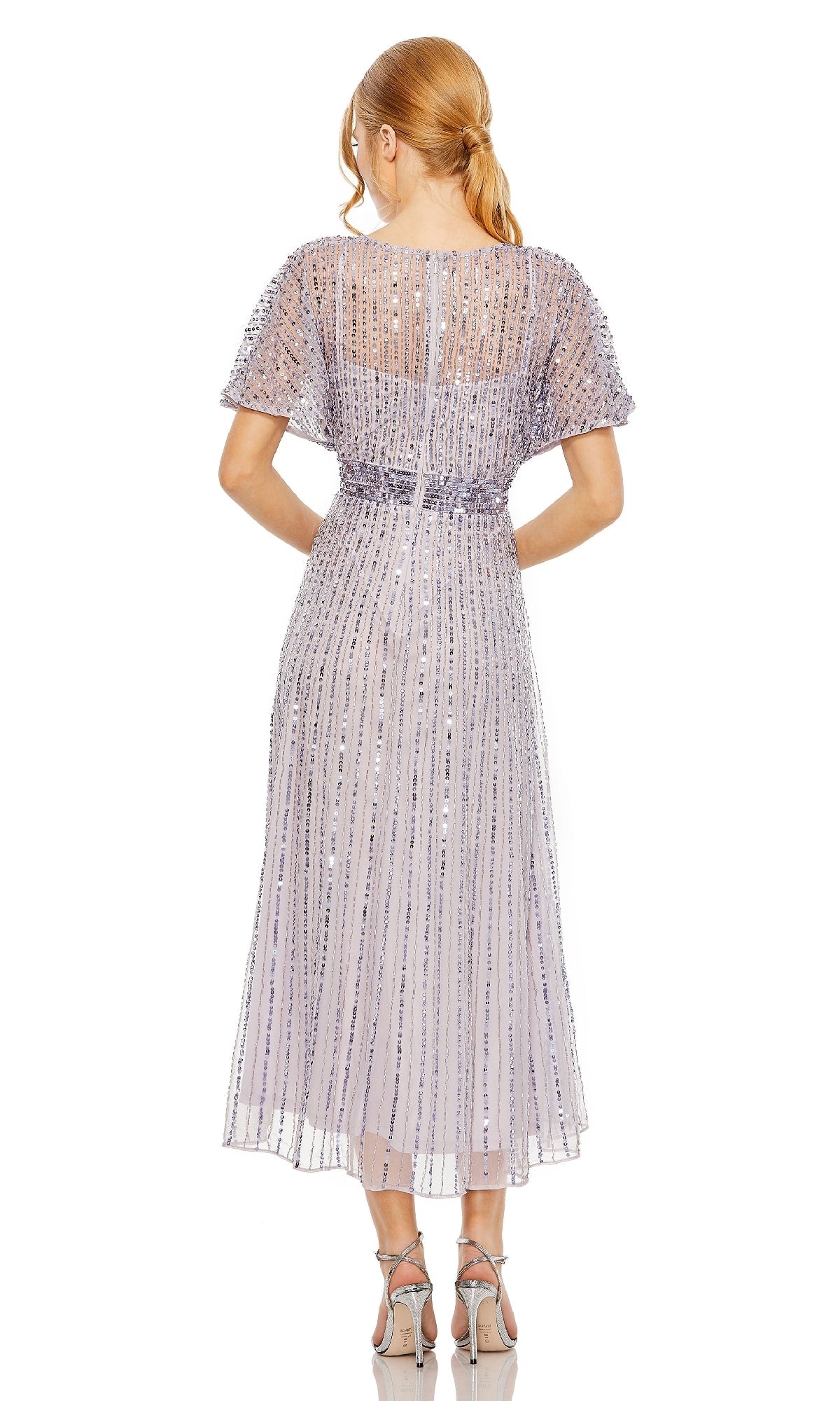 Short Sequin Wedding-Guest Dress: Mac Duggal 14007