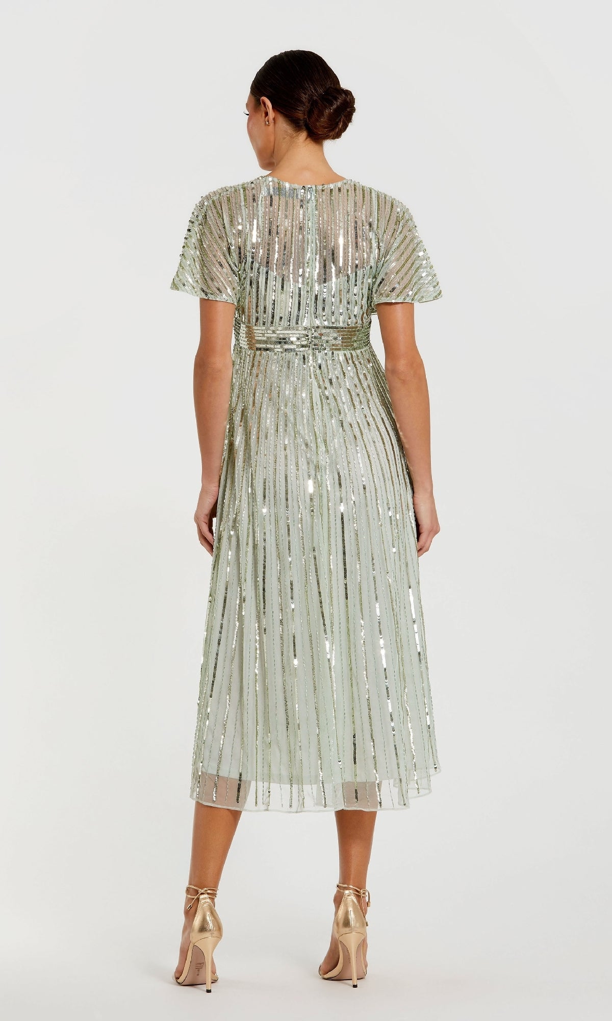 Short Sequin Wedding-Guest Dress: Mac Duggal 14007